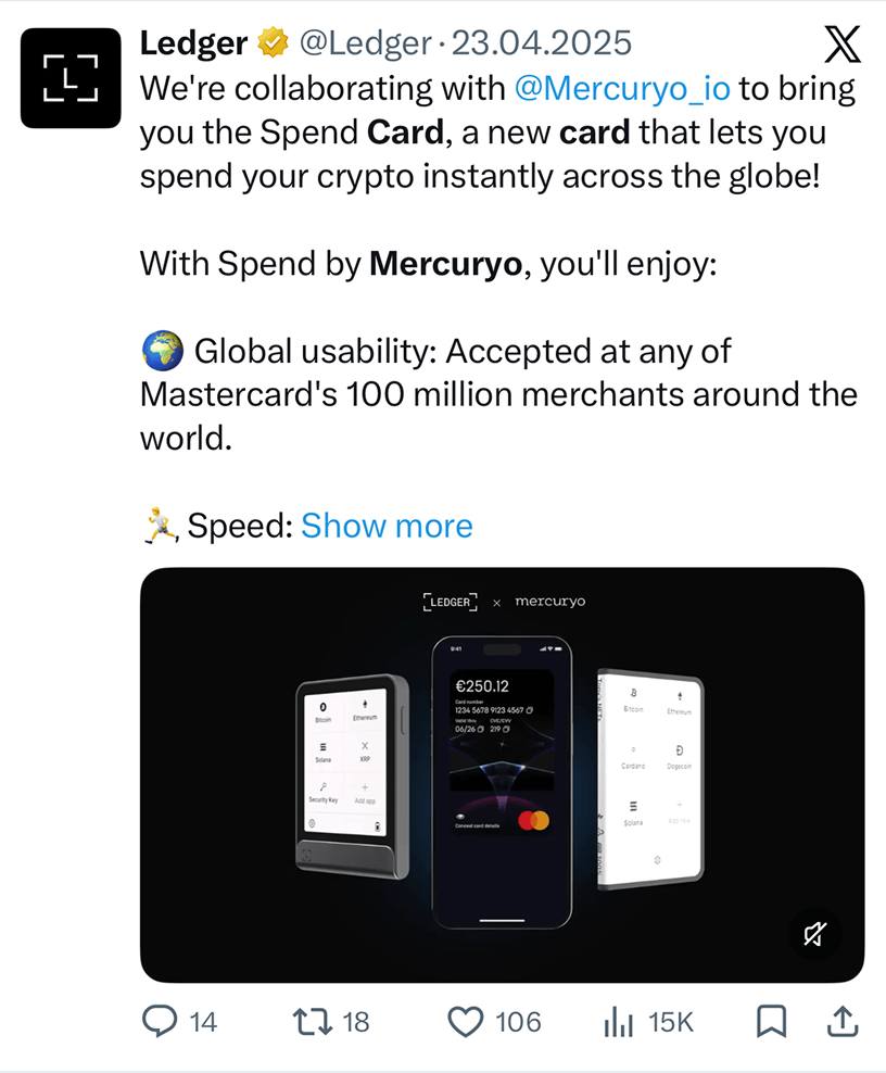 Ledger launch tweet